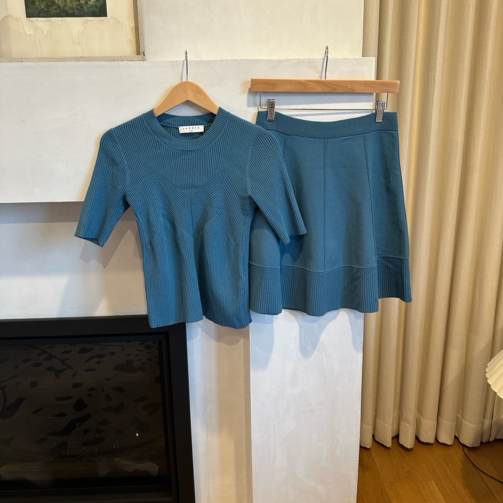 Sandro Teal Knit Matching Set